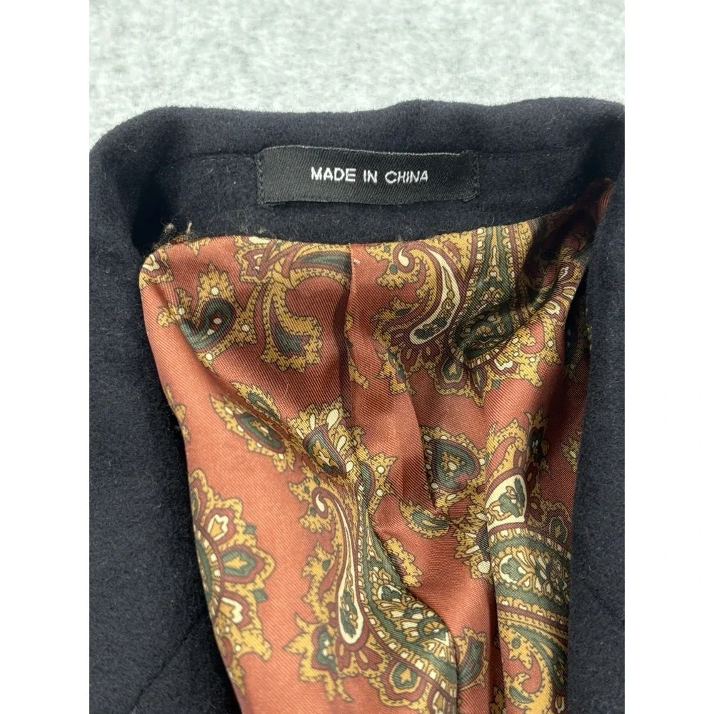 Lauren Ralph Lauren 40R Silk Wool Cashmere Black Sport Coat Blazer Paisley